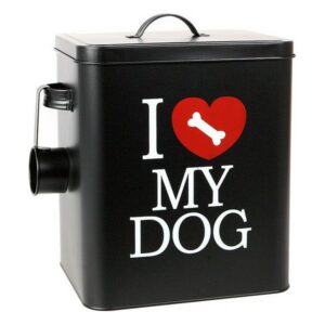 Boîte métallique d'aliments pour chiens 112801 Noir