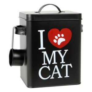 Boîte métallique d'aliments pour chats 112818 Noir